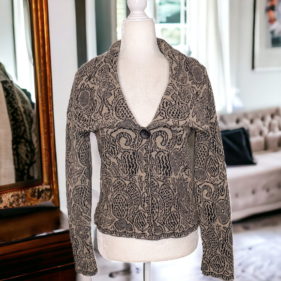 Marv Sweaters - Marv Made in Italy Wool Blend Wrap Neck Sweater Tan Small